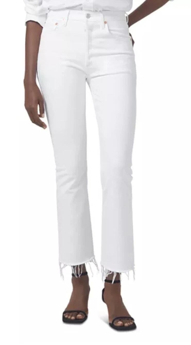 Citizens of Humanity Women's Isola Cropped Boot Jeans White sz 29